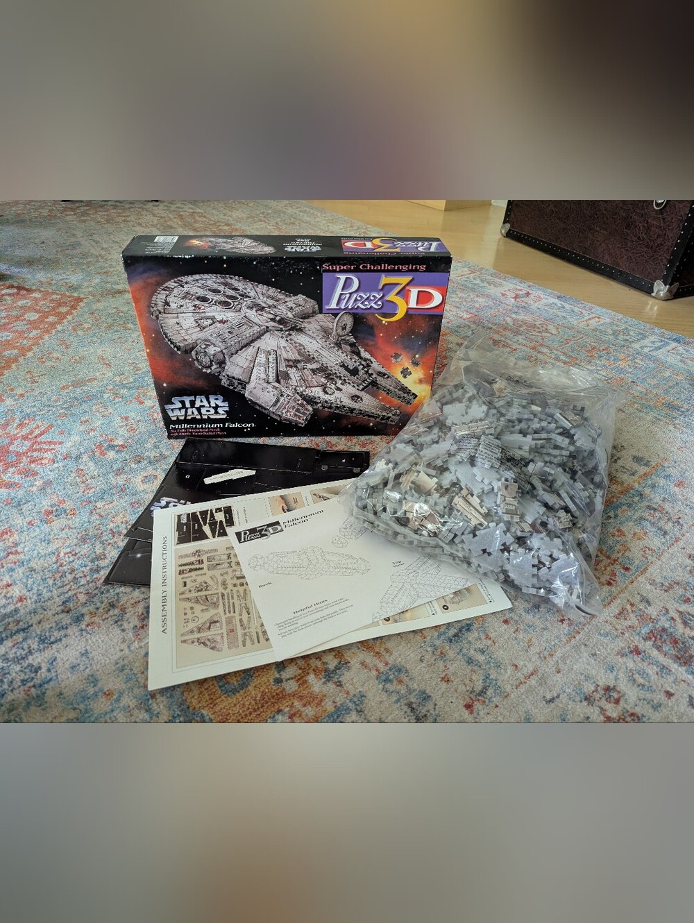 Star Wars Millennium Falcon Puzz 3D Puzzle 1995 Milton Bradley 857 Pcs Unopened